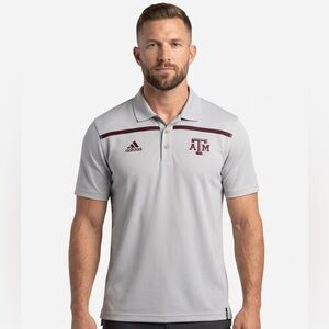 adidas Gray Polo with Maroon Texas A&M Logo
